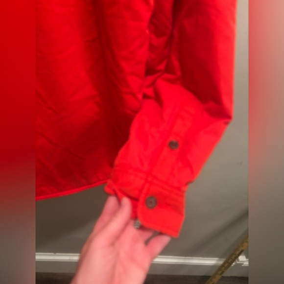 GAP Men's Red Jacket Sherpa lined large fall casual outdoor shirt heavy bright - Picture 4 of 16